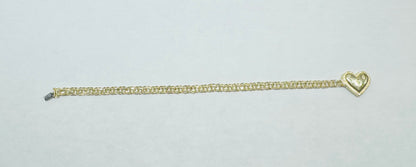 10K GOLD HOLLOW CHINO LINK HEART BRACELET 7”, WEIGHT: 4gm, WIDTH: 4.60mm