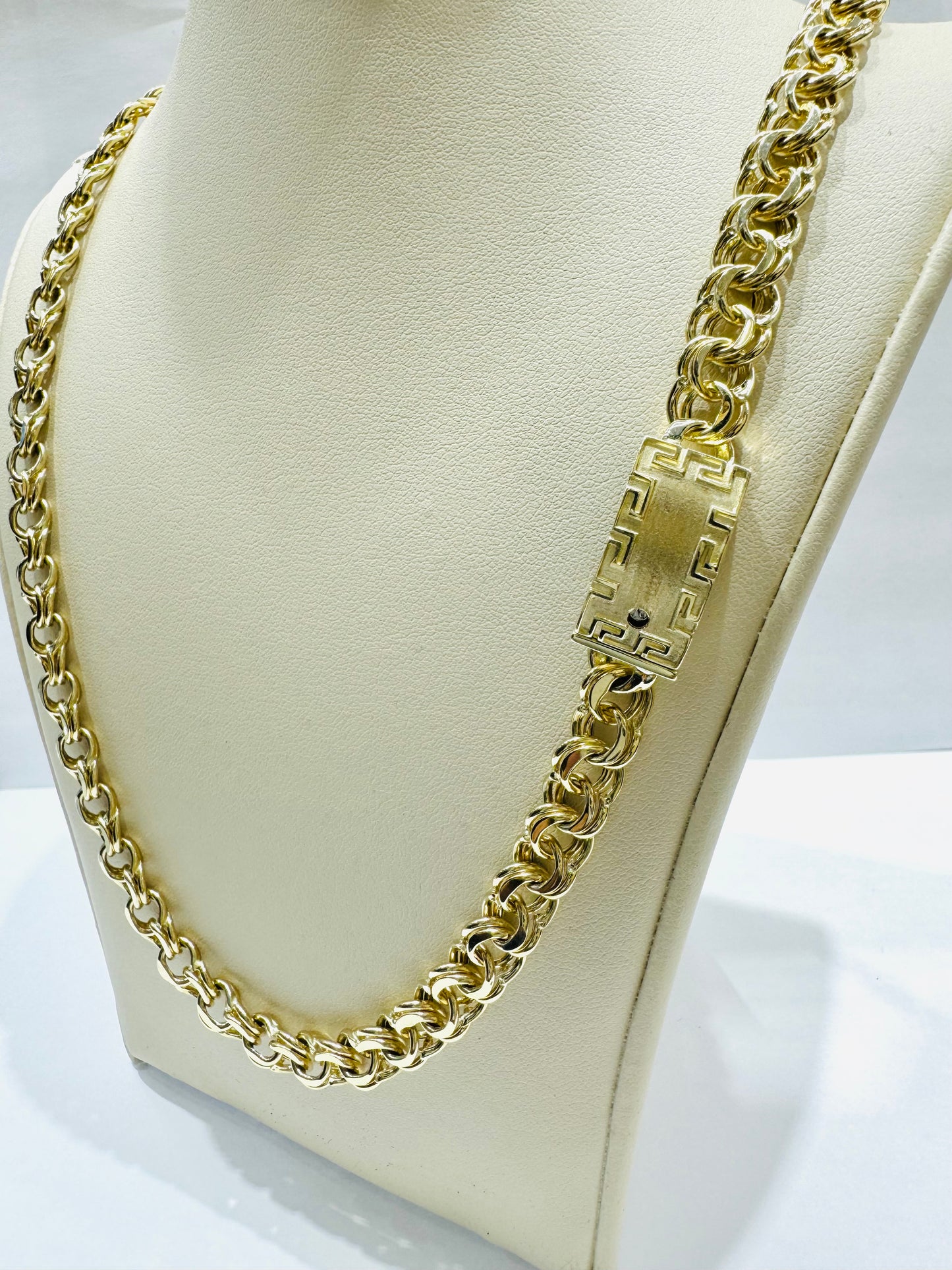 10K GOLD CHINO LINK NECKLACE 26”, WEIGHT: 30.7gm, WIDTH: 7.6mm