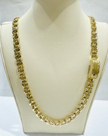 10K GOLD CHINO LINK NECKLACE 26”, WEIGHT: 30.7gm, WIDTH: 7.6mm
