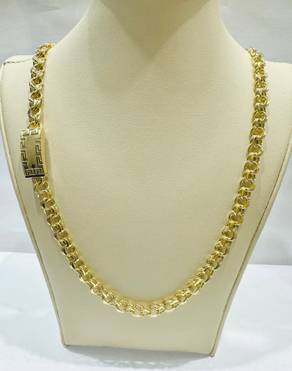 10K GOLD CHINO LINK NECKLACE 22”, WEIGHT: 19.6gm, WIDTH: 6.5mm