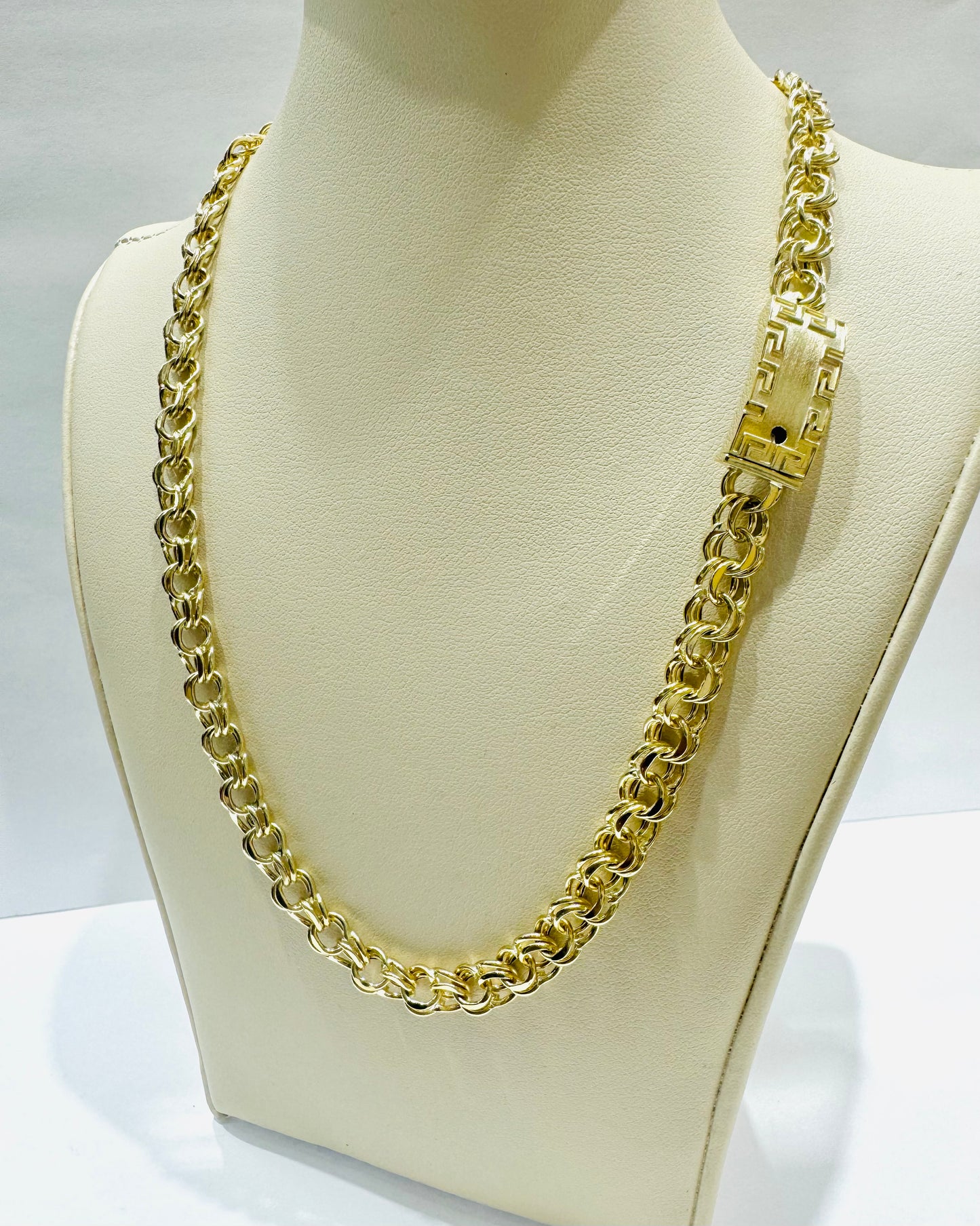 10K GOLD CHINO LINK NECKLACE 16”, WEIGHT: 16.7gm, WIDTH: 7.2mm