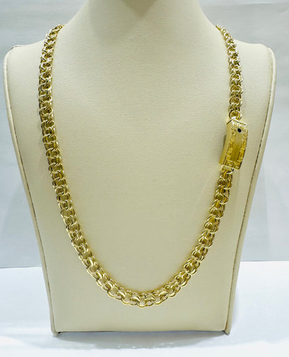 10K GOLD CHINO LINK NECKLACE 18”, WEIGHT: 13gm, WIDTH: 6.2mm
