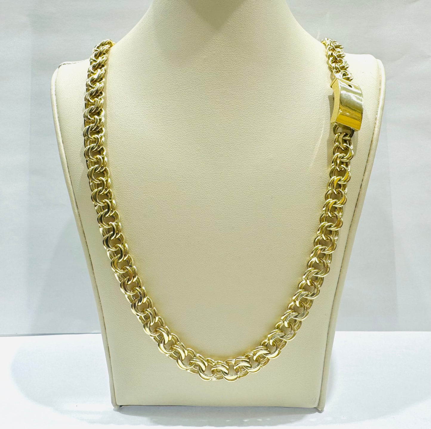 10K GOLD CHINO LINK NECKLACE 26”, WEIGHT: 38.5gm, WIDTH: 8.6mm