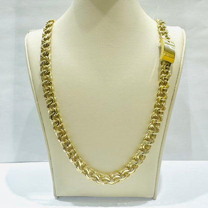 10K GOLD CHINO LINK NECKLACE 20”, WEIGHT: 32.3gm, WIDTH: 8.7mm