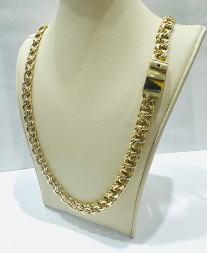 10K GOLD CHINO LINK NECKLACE 26”, WEIGHT: 38.5gm, WIDTH: 8.6mm