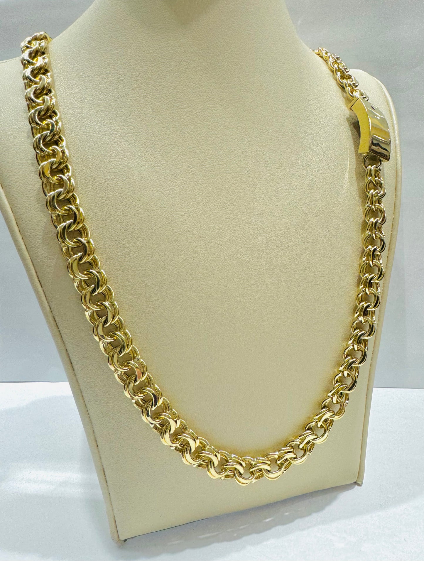 10K GOLD CHINO LINK NECKLACE 26”, WEIGHT: 38.5gm, WIDTH: 8.6mm