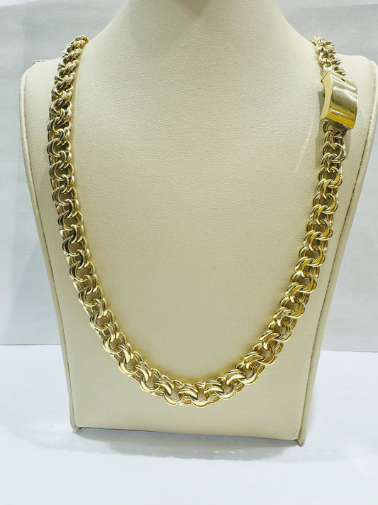 10K GOLD CHINO LINK NECKLACE 26”, WEIGHT: 41.2gm, WIDTH: 8.8mm