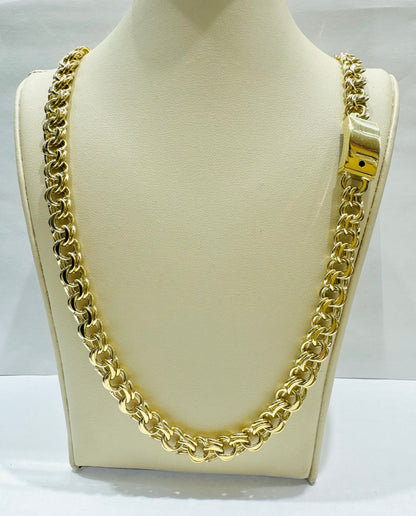 10K GOLD CHINO LINK NECKLACE 20”, WEIGHT: 32.3gm, WIDTH: 8.7mm