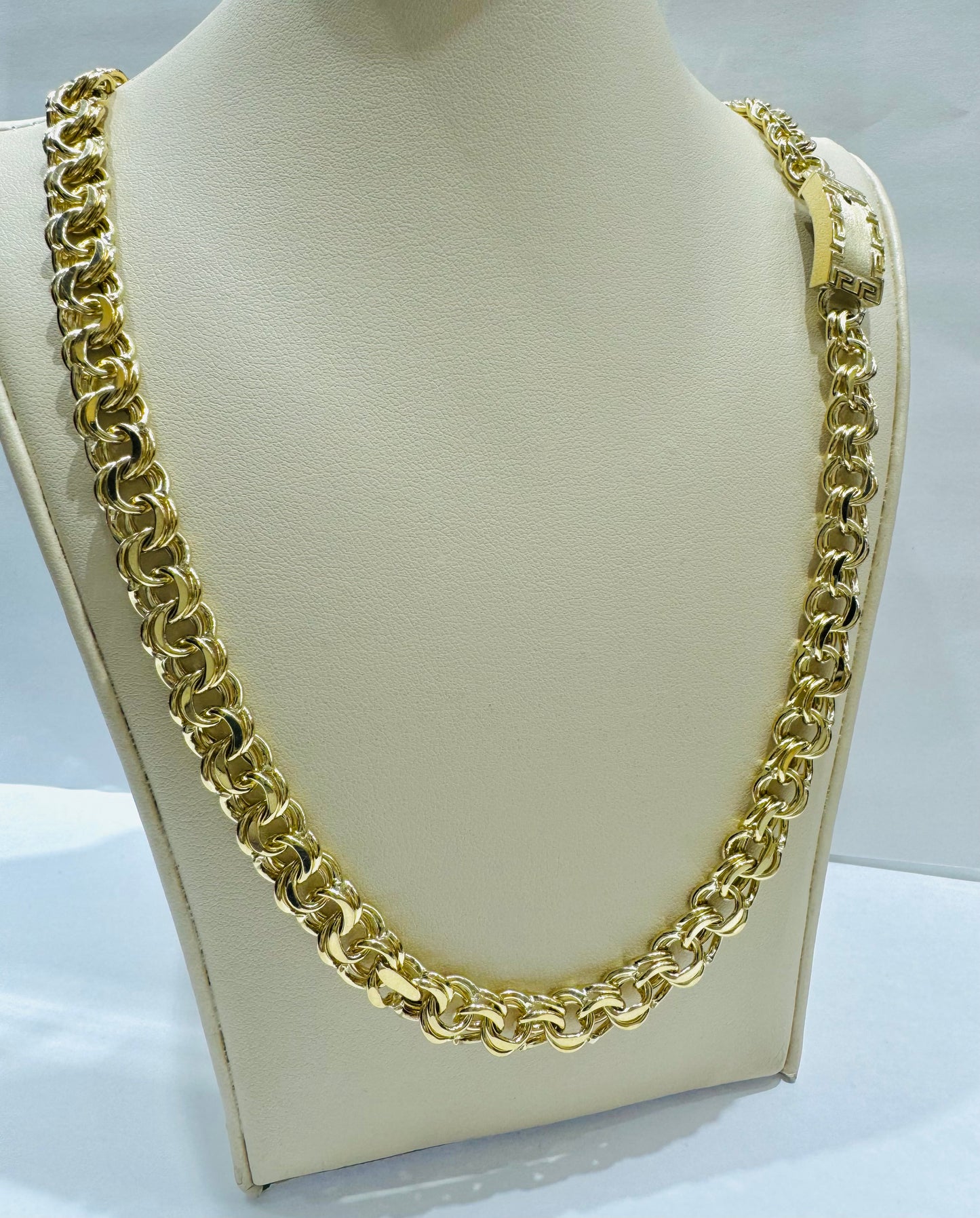 10K GOLD CHINO LINK NECKLACE 22”, WEIGHT: 36.3gm, WIDTH: 8.8mm