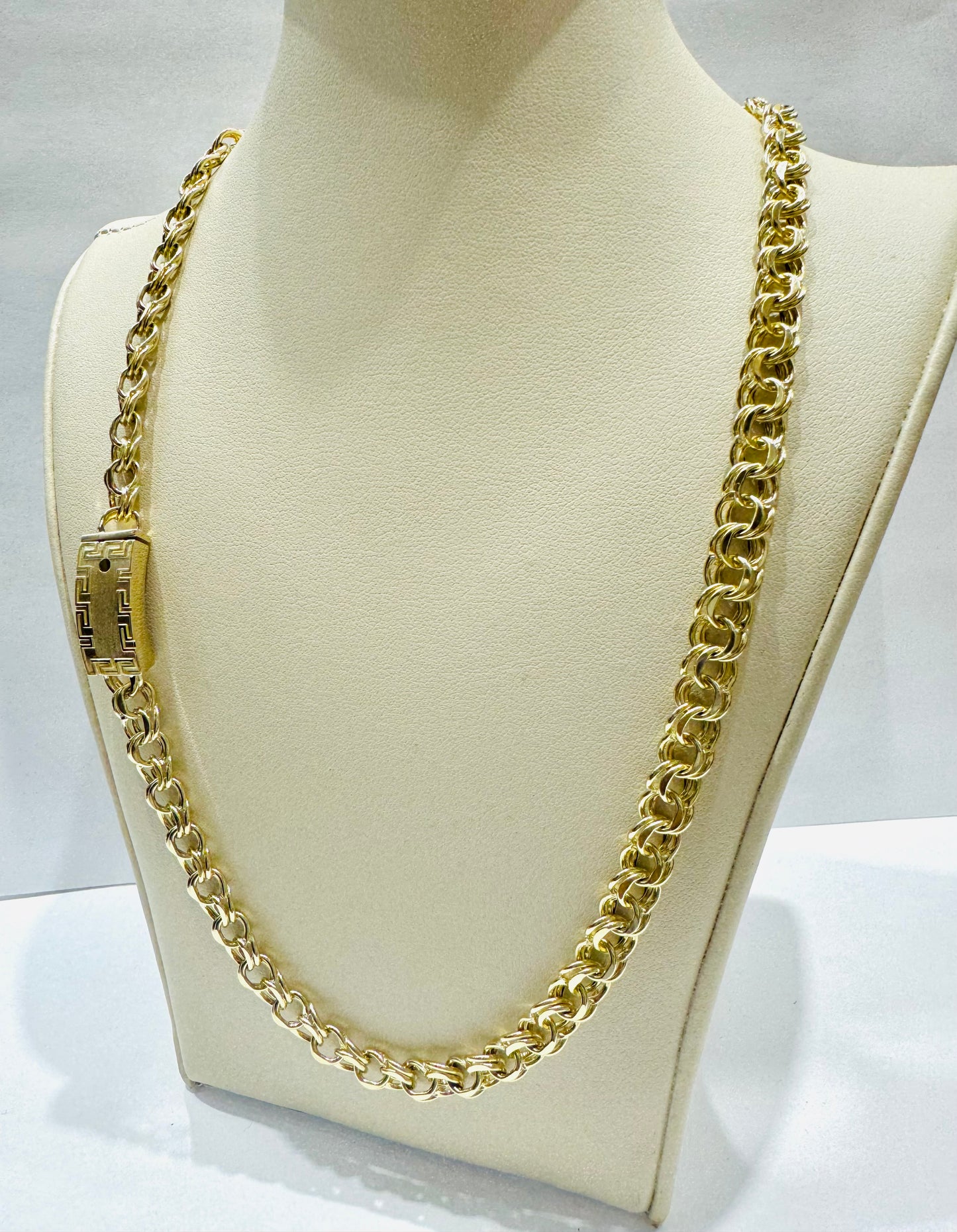 10K GOLD CHINO LINK NECKLACE 22”, WEIGHT: 19.7gm, WIDTH: 7.2mm