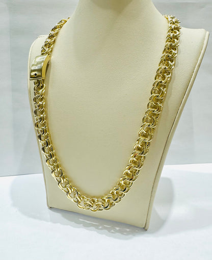 10K GOLD CHINO LINK NECKLACE 22”, WEIGHT: 45gm, WIDTH: 10.3mm