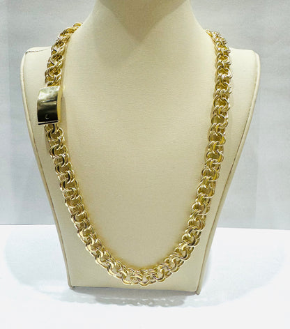 10K GOLD CHINO LINK NECKLACE 22”, WEIGHT: 45gm, WIDTH: 10.3mm