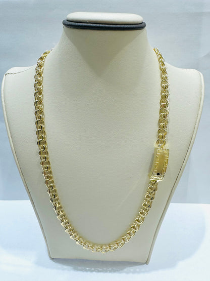 10K GOLD CHINO LINK NECKLACE 22”, WEIGHT: 14.4gm, WIDTH: 6.3mm