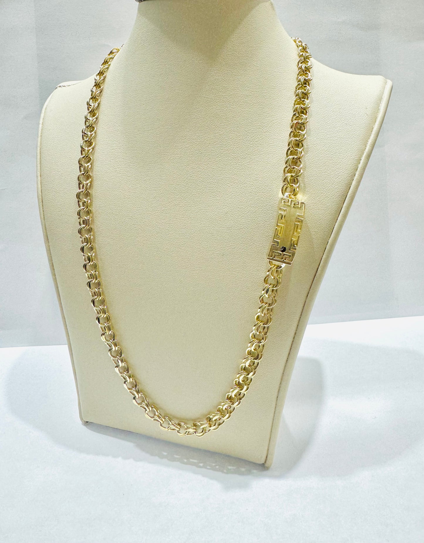 10K GOLD CHINO LINK NECKLACE 18”, WEIGHT: 12.8gm, WIDTH: 6.2mm
