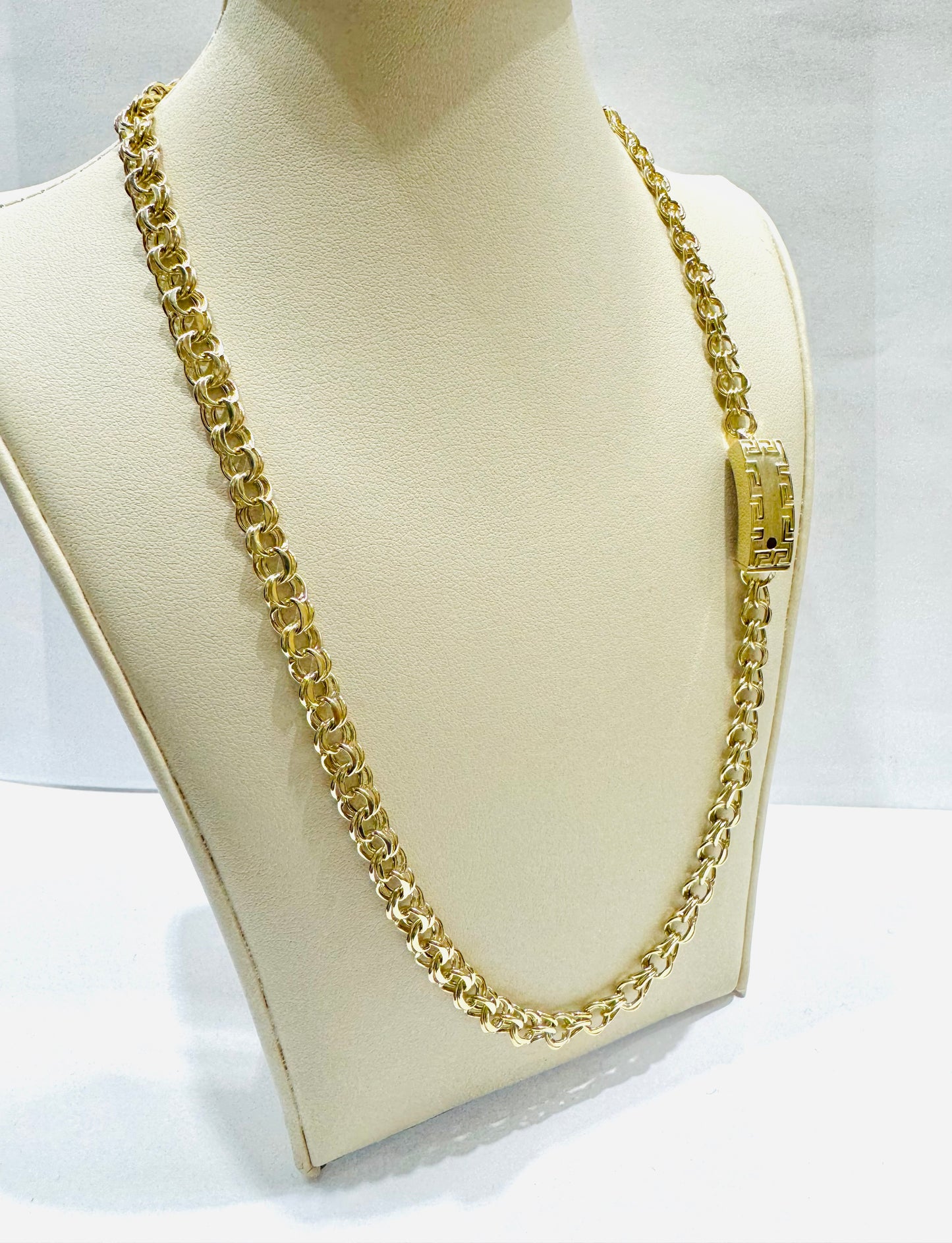 10K GOLD CHINO LINK NECKLACE 18”, WEIGHT: 12.8gm, WIDTH: 6.2mm