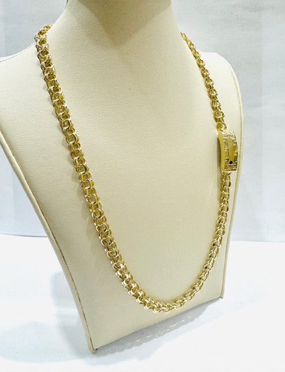 10K GOLD CHINO LINK NECKLACE 18”, WEIGHT: 12.8gm, WIDTH: 6.2mm