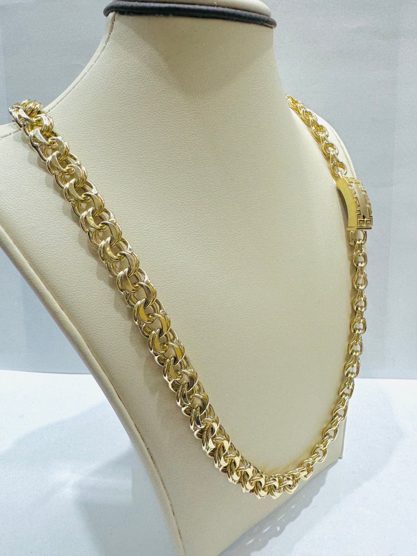 10K GOLD CHINO LINK NECKLACE 24”, WEIGHT: 39gm, WIDTH: 8.6mm