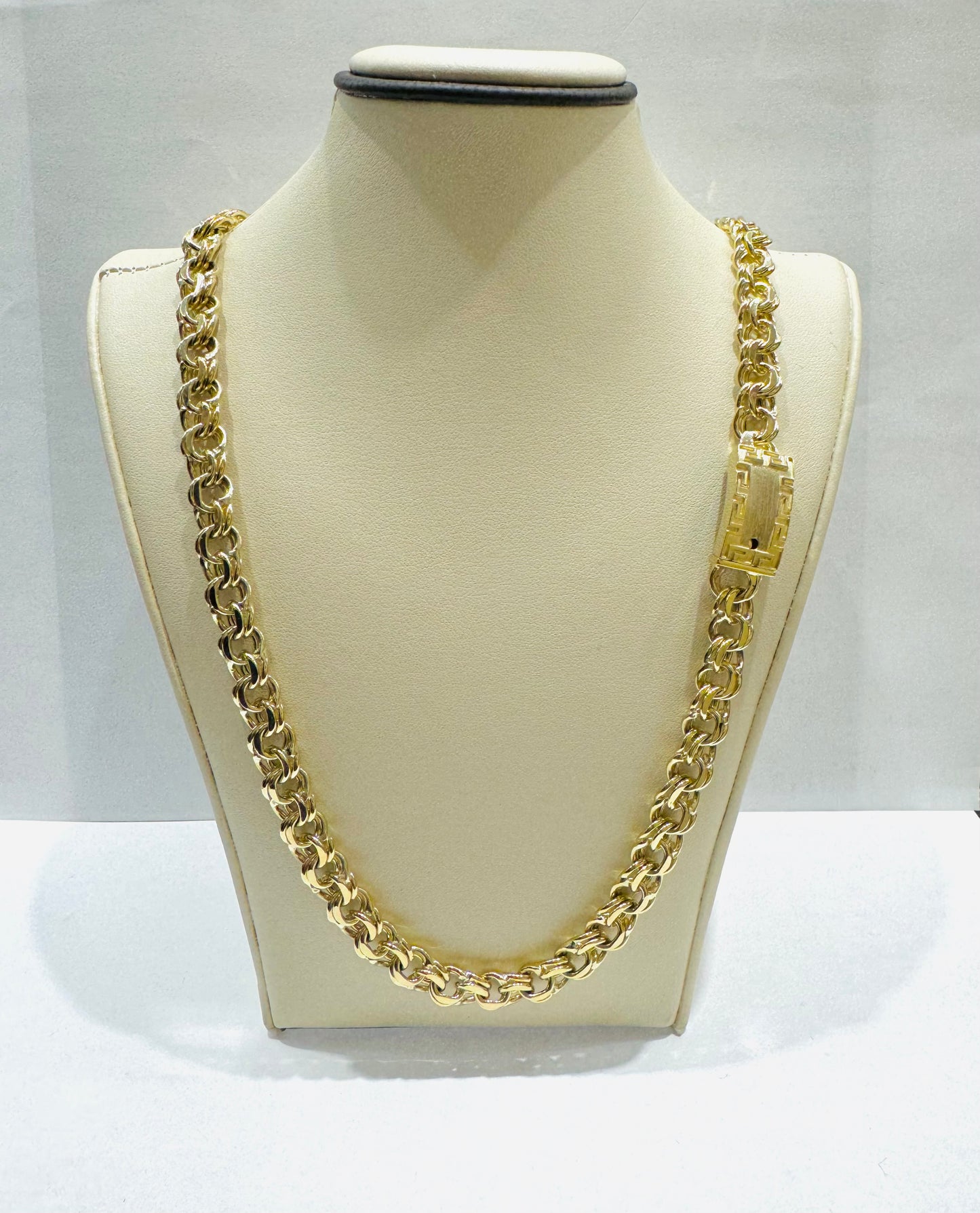 10K GOLD CHINO LINK NECKLACE 24”, WEIGHT: 39gm, WIDTH: 8.6mm
