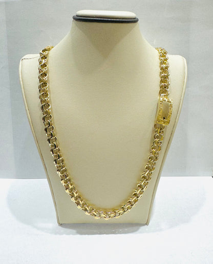 10K GOLD CHINO LINK NECKLACE 24”, WEIGHT: 39gm, WIDTH: 8.6mm