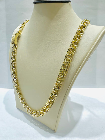 10K GOLD CHINO LINK NECKLACE 26”, WEIGHT: 40.8gm, WIDTH: 8.6mm
