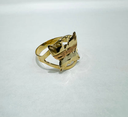 10K GOLD TWO TONED BUTTERFLY RING, WEIGHT: 1.2gm, SIZE: 6