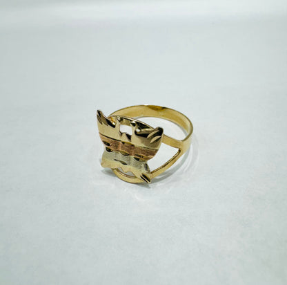 10K GOLD TWO TONED BUTTERFLY RING, WEIGHT: 1.2gm, SIZE: 6