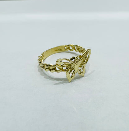 10K GOLD BUTTERFLY RING, WEIGHT: 2.2gm, SIZE: 8