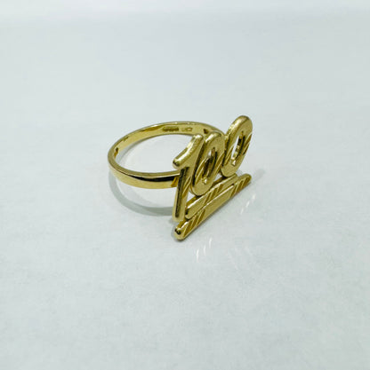 10K GOLD CUSTOM 100 RING, WEIGHT: 2.5gm, SIZE: 7
