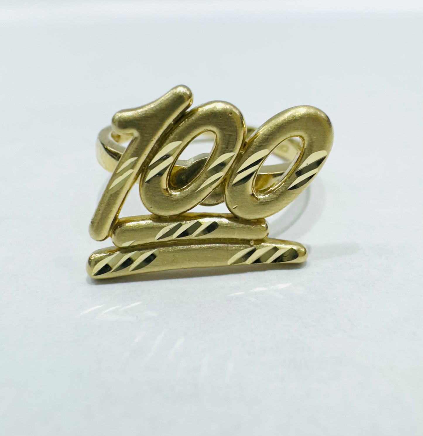 10K GOLD CUSTOM 100 RING, WEIGHT: 2.5gm, SIZE: 7