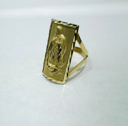10K GOLD VIRGIN MARY RING, WEIGHT: 5.8gm, SIZE: 8
