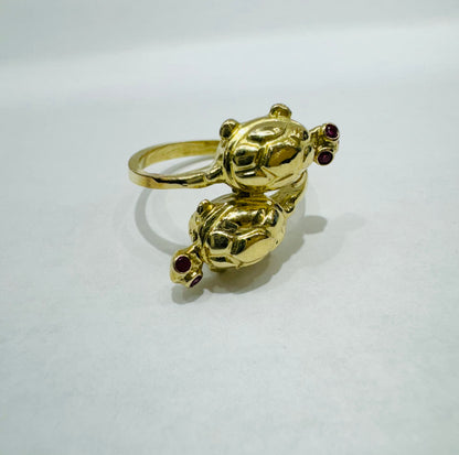 10K GOLD TURTLE RING, WEIGHT: 3.7gm, SIZE: 7