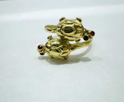 10K GOLD TURTLE RING, WEIGHT: 3.7gm, SIZE: 7