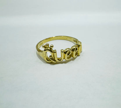 10K GOLD QUEEN RING, WEIGHT: 2.3gm, SIZE: 7