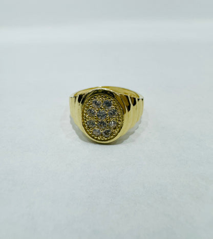 10K GOLD BABY RING WITH CZ STONES, WEIGHT: 2gm, SIZE: 2.5