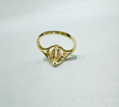 10K GOLD THREE TONED VIRGIN MARY RING, WEIGHT: 1.9gm, SIZE: 7