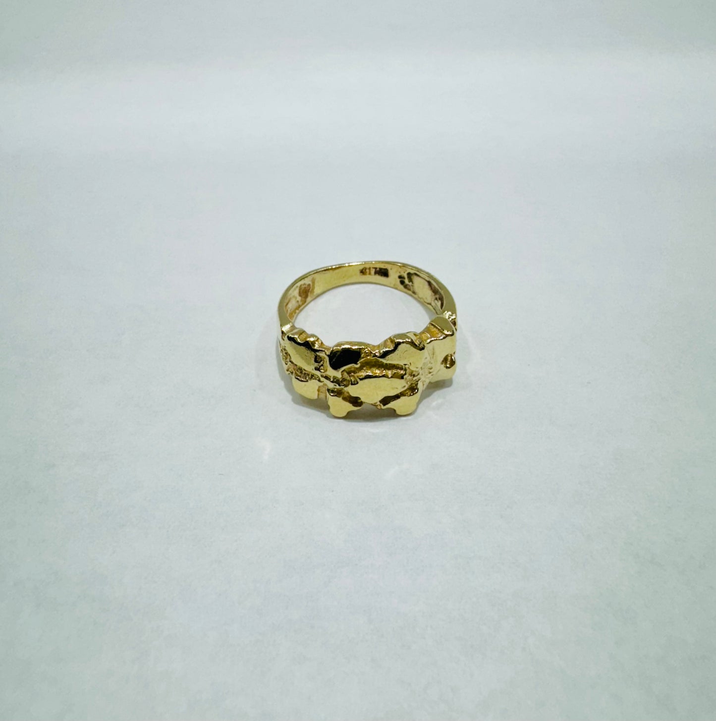 10K GOLD SOLID BABY NUGGET RING, WEIGHT: 3.2gm, SIZE: 4