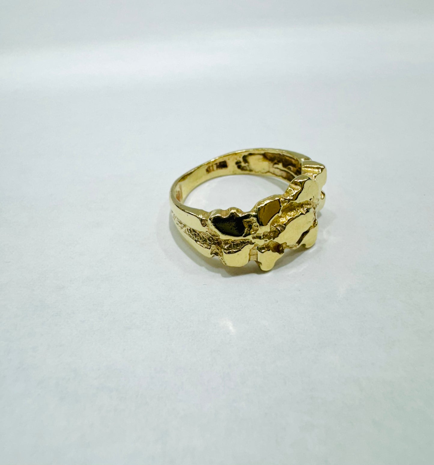 10K GOLD SOLID BABY NUGGET RING, WEIGHT: 3.2gm, SIZE: 4