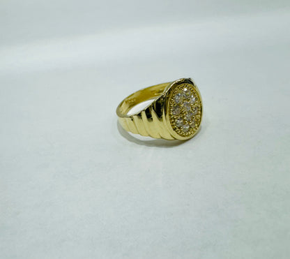 10K GOLD BABY RING WITH CZ STONES, WEIGHT: 2gm, SIZE: 2.5