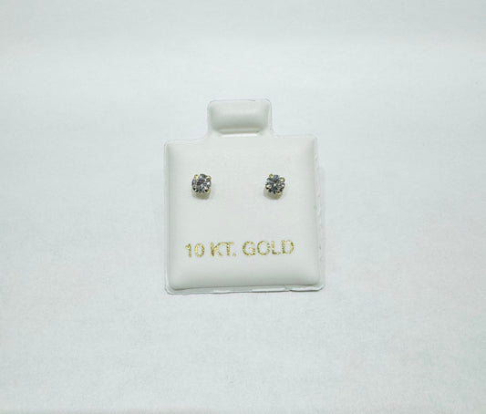10K GOLD BABY CZ STONE EARRING