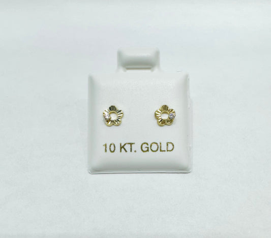 10K GOLD FLOWER BABY EARRINGS