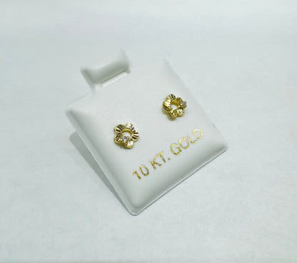 10K GOLD FLOWER BABY EARRINGS
