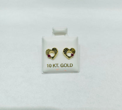 10K GOLD HEART BABY EARRINGS