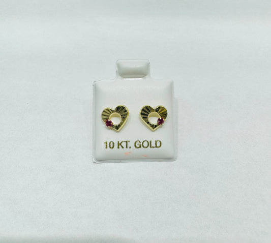 10K GOLD HEART BABY EARRINGS