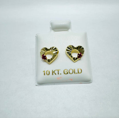 10K GOLD HEART BABY EARRINGS