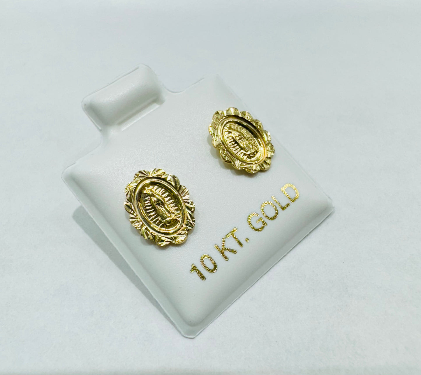 10K GOLD BABY VIRGIN MARY EARRINGS