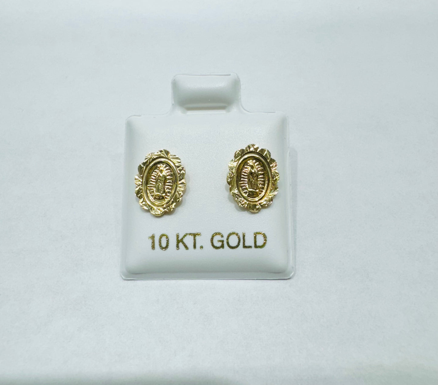 10K GOLD BABY VIRGIN MARY EARRINGS