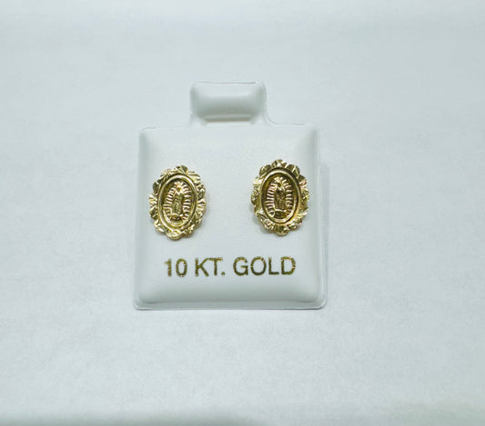 10K GOLD BABY VIRGIN MARY EARRINGS
