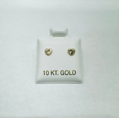 10K GOLD SMALL HEART BABY EARRINGS