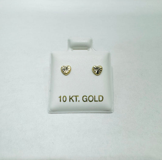 10K GOLD SMALL HEART BABY EARRINGS