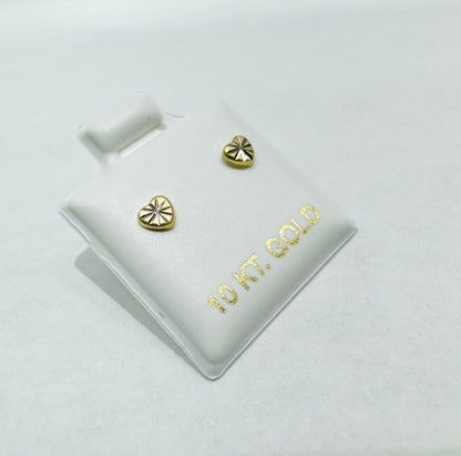 10K GOLD SMALL HEART BABY EARRINGS